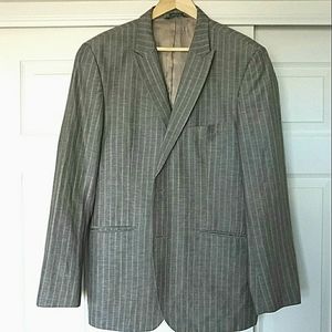 Claiborne Casual Blazer - 46 R - Slate W/ Tan Pinstripe. Weekend Official